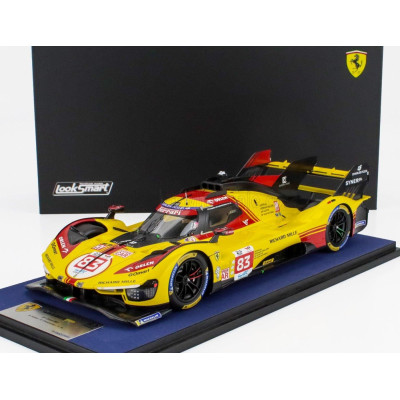 LOOKSMART FERRARI 499P 3.0L TURBO V6 TEAM AF CORSE N  83 24h LE MANS 2024 ROBERT KUBICA - ROBERT SHWARTZMAN - YIFEI YE - YELLOW 
