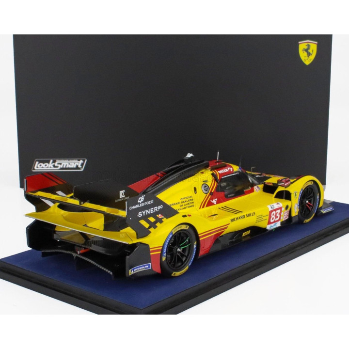 LOOKSMART FERRARI 499P 3.0L TURBO V6 TEAM AF CORSE N  83 24h LE MANS 2024 ROBERT KUBICA - ROBERT SHWARTZMAN - YIFEI YE - YELLOW 