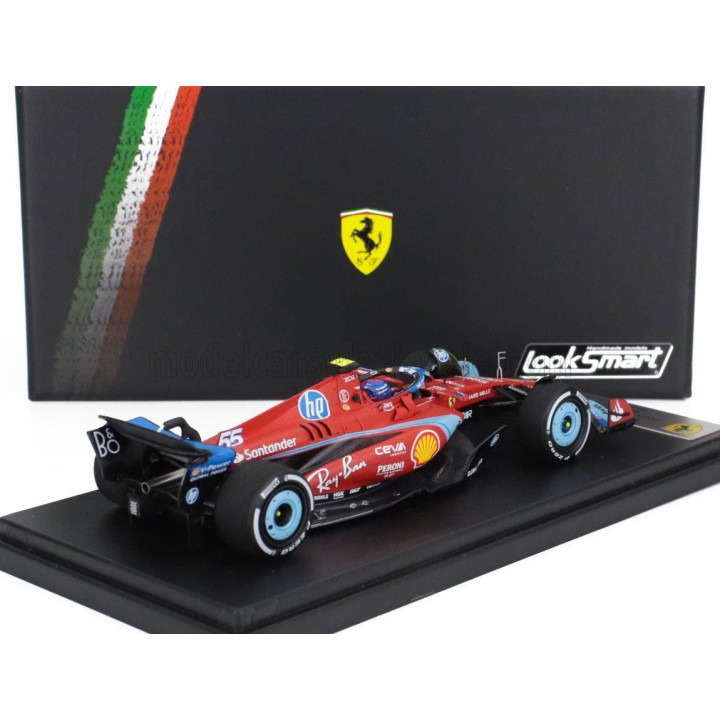 LOOKSMART FERRARI F1  SF-24 TEAM SCUDERIA FERRARI N 55 5th MIAMI GP 2024 CARLOS SAINZ - RED BLACK LIGHT BLUE 1/43