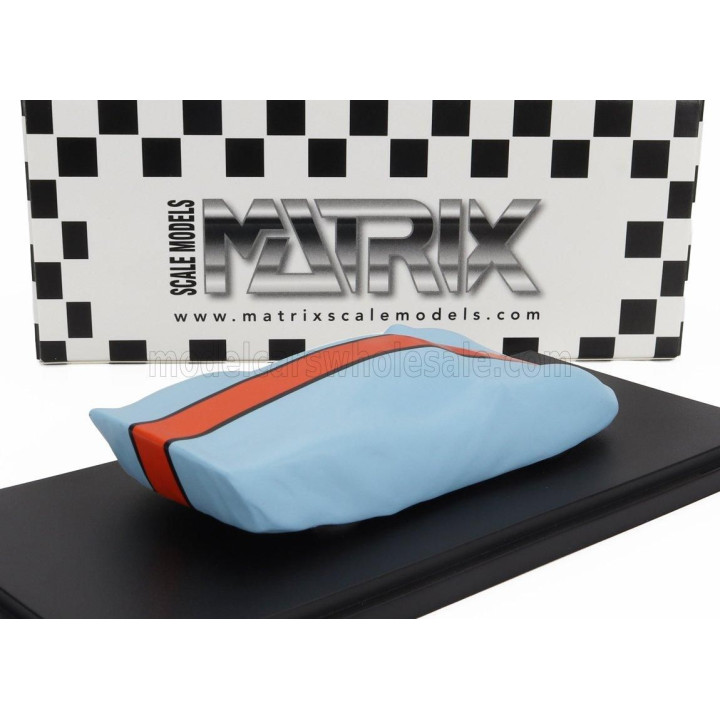 MATRIX SCALE MODELS FORD USA UNDER COVER - GT40 RACE VERSION 1966 - LIGHT BLUE ORANGE 1/43