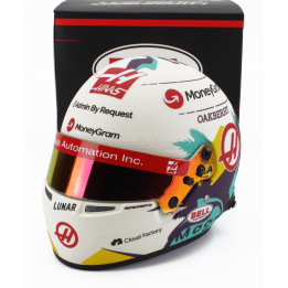 MINI HELMET BELL HELMET CASCO HELMET F1 KEVIN MAGNUSSEN TEAM MONEYGRAM HAAS N 20 SEASON 2024 - WHITE 1/2