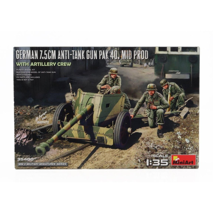 MINIART ACCESSORIES GERMAN 7.5CM ANTI-TANK GUN MILITARY 1945 1/35