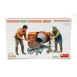 MINIART FIGURES WORKERS WITH CONCRETE MIXER 1/35