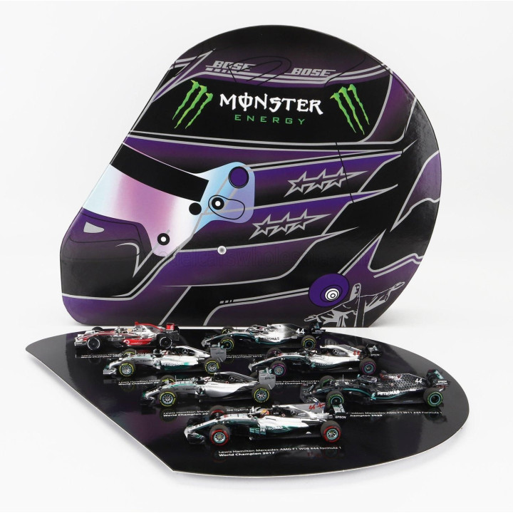 MINICHAMPS MERCEDES GP F1  SET 7X LEWIS HAMILTON WORLD CHAMPION - McLAREN MP4/23 N 22 2008 - W05 AMG PETRONAS N 44 2014 - W06 AM