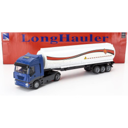 NEWRAY IVECO FIAT STRALIS 540 TANKER TRUCK FUEL TRANSPORTS 2009 - BLUE WHITE 1/43