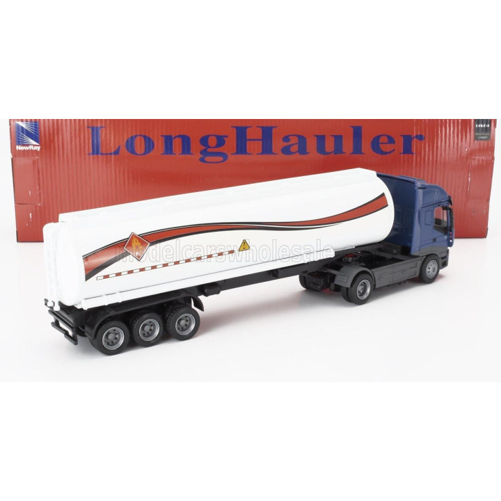 NEWRAY IVECO FIAT STRALIS 540 TANKER TRUCK FUEL TRANSPORTS 2009 - BLUE WHITE 1/43