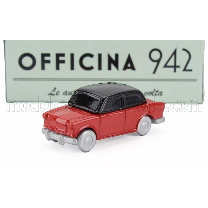 OFFICINA 942 FIAT 600 BERLINA CARROZZERIA MANTELLI 1957 - RED BLACK 1/76