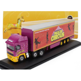 OXFORD MODELS DAF TRUCK PAULOS CIRCUS 1985 - ORANGE PURPLE YELLOW 1/76
