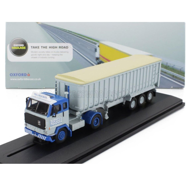 OXFORD MODELS VOLVO F88 TRUCK RUSSELL TRANSPORTS 1969 - GREY BLUE 1/76