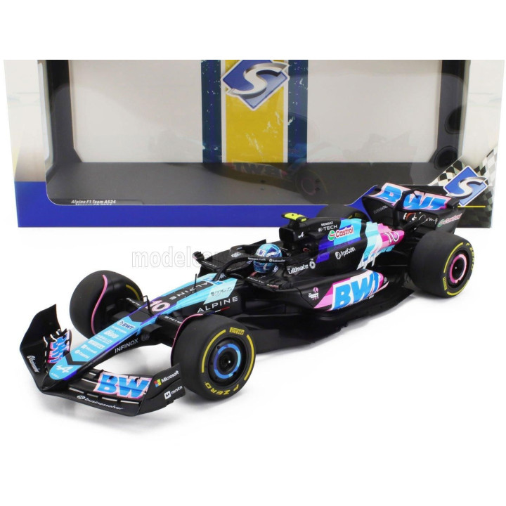 SOLIDO ALPINE F1  A524 TEAM BWT ALPINE N 10 MONACO GP 2024 PIERRE GASLY - BLACK BLUE PINK 1/18