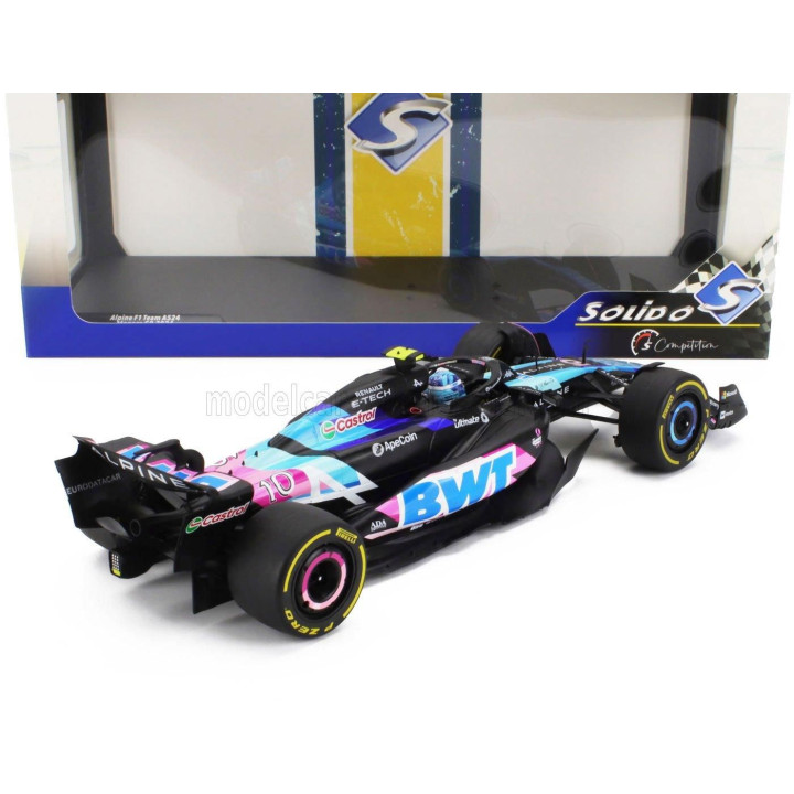 SOLIDO ALPINE F1  A524 TEAM BWT ALPINE N 10 MONACO GP 2024 PIERRE GASLY - BLACK BLUE PINK 1/18