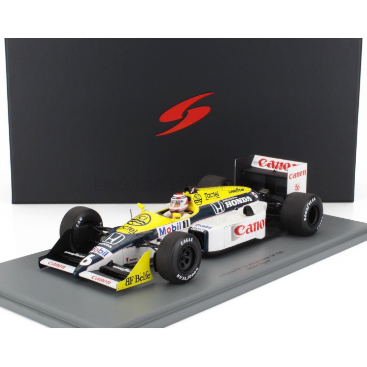 SPARK MODEL WILLIAMS F1  FW11B HONDA N 6 WORLD CHAMPION WINNER GP MONZA ITALY 1987 NELSON PIQUET - BLUE YELLOW WHITE 1/18