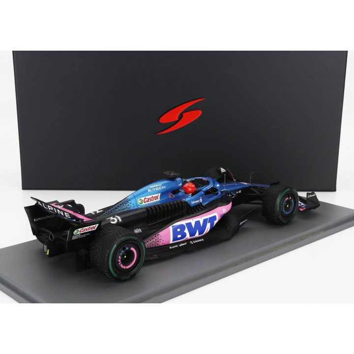 SPARK MODEL ALPINE F1  A523 TEAM BWT ALPINE N 31 3rd MONACO GP 2023 ESTEBAN OCON - BLUE PINK 1/18