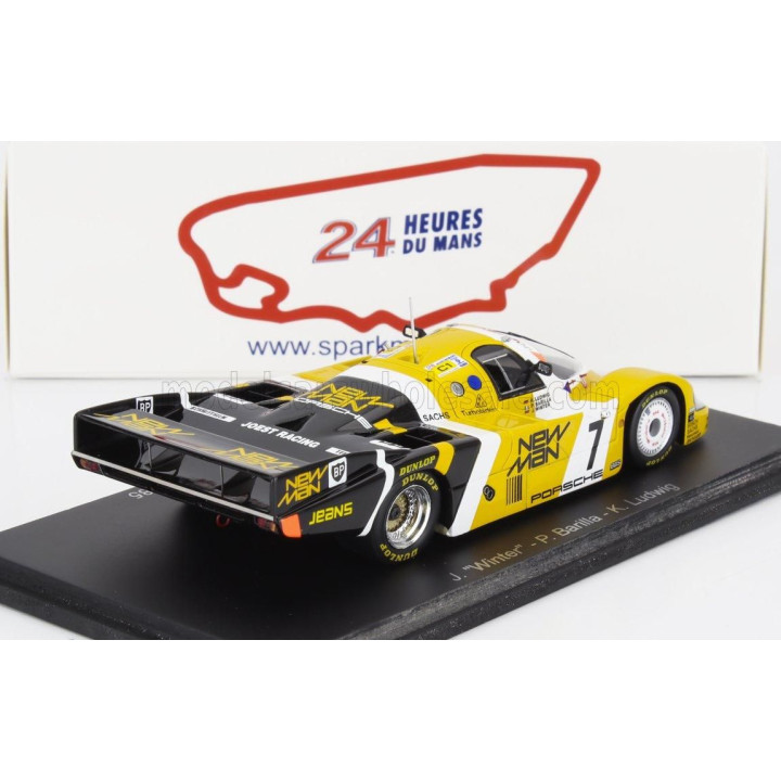 SPARK MODEL PORSCHE 956 LH TEAM NEW-MAN JOEST RACING N 7 WINNER 24h LE MANS 1985 K.LUDWIG - P.BARILLA - J.WINTER - YELLOW BLACK 