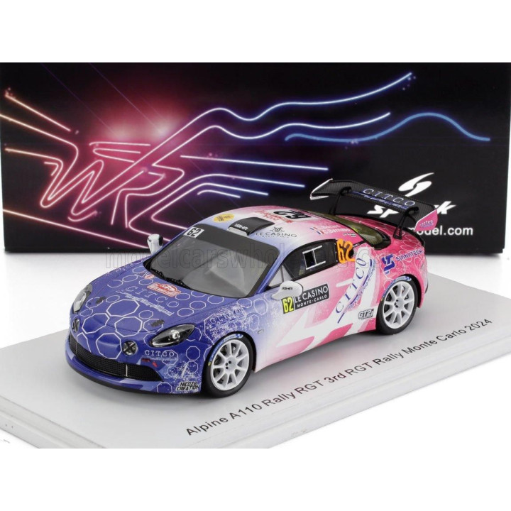 SPARK MODEL RENAULT ALPINE A110 RGT TEAM CODE RACING DEVELOPMENT N 62 RGT RALLY MONTECARLO 2024 CHRISTOPHE BERARD - CHRISTOPHE B