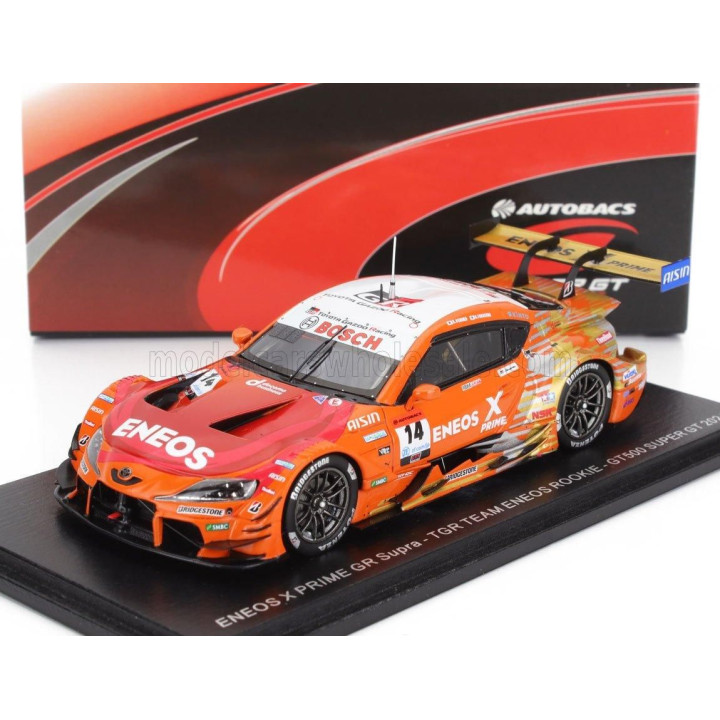 SPARK MODEL TOYOTA SUPRA GR TEAM ENEOS ROOKIE N 14 GT500 CLASS SUPER GT 2024 KAZUYA OSHIMA - NIREI FUKUZUMI - ORANGE WHITE 1/43