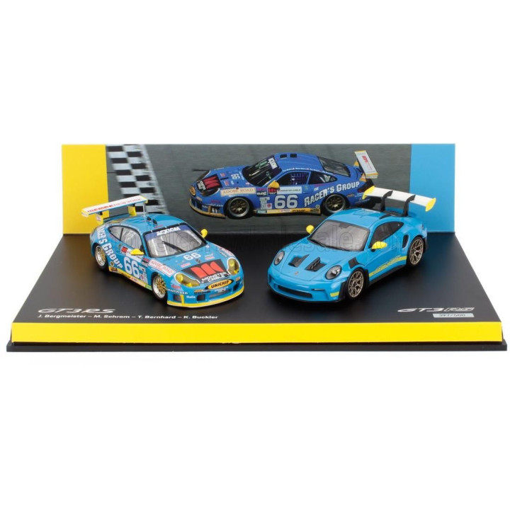 SPARK MODEL PORSCHE SET 2X 911 996 GT3 RS N 66 RACING 2002 + 911 992 GT3 RS COUPE 2023 - VARIOUS 1/43