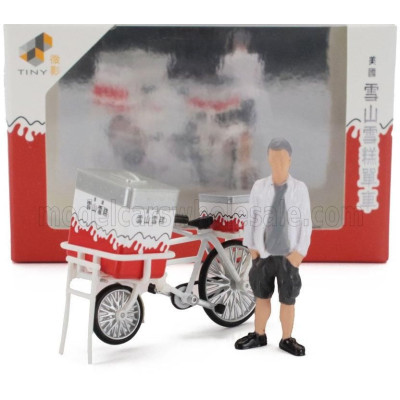 TINY TOYS BICYCLE ICE CREAM BICYCLE - WHITE 1/35