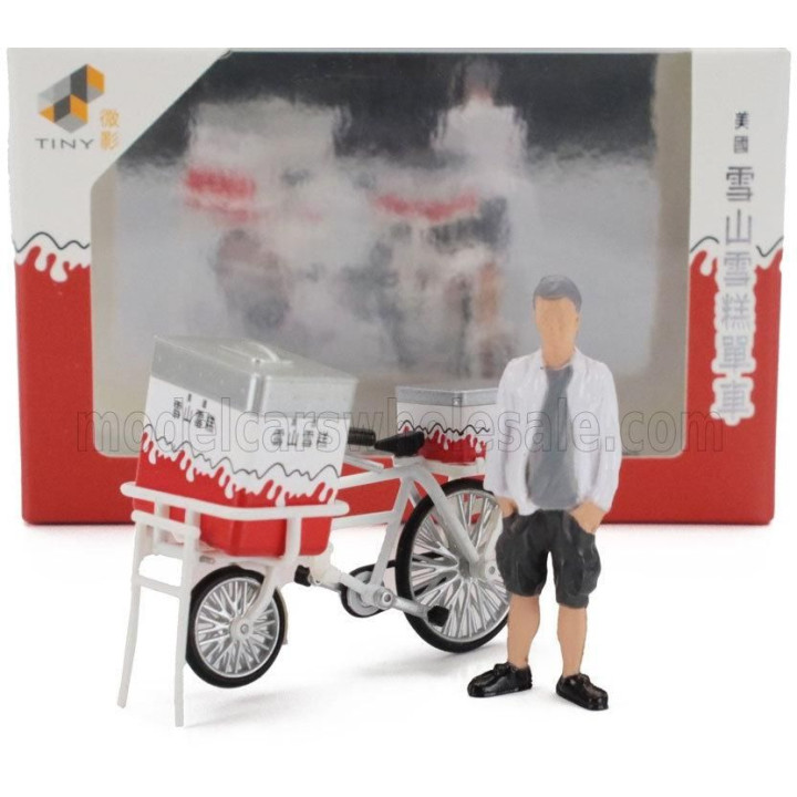 TINY TOYS BICYCLE ICE CREAM BICYCLE - WHITE 1/35