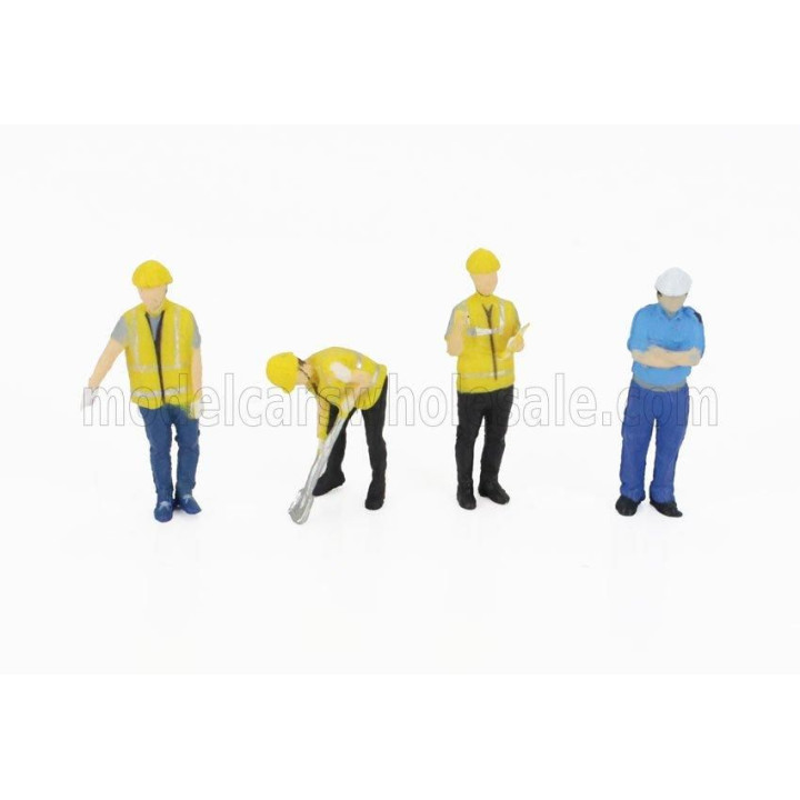 TINY TOYS FIGURES SET Fs09 4X STREETWORKERS - VARIOUS 1/64