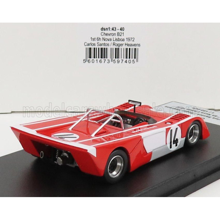TROFEU CHEVRON B21 N 14 WINNER 6h NOVA LISBOA 1972 C.SANTOS - R.HEAVENS - RED WHITE 1/43
