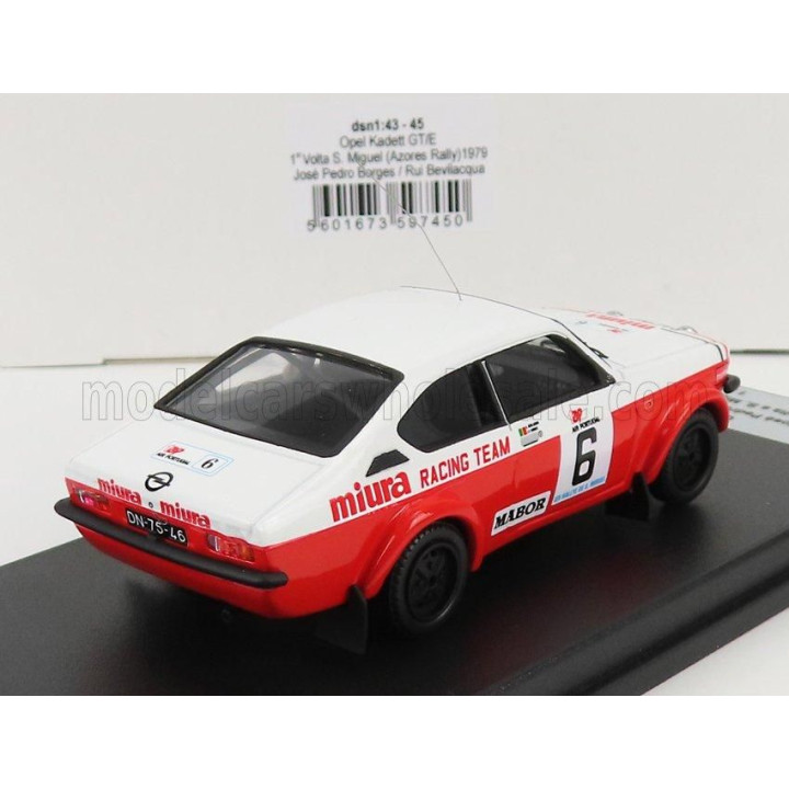 TROFEU OPEL KADETT GT/E N 6 WINNER RALLY AZORES VOLTA A S.MIGUEL 1979 J.P.BORGES - R.BEVILACQUA - WHITE RED 1/43