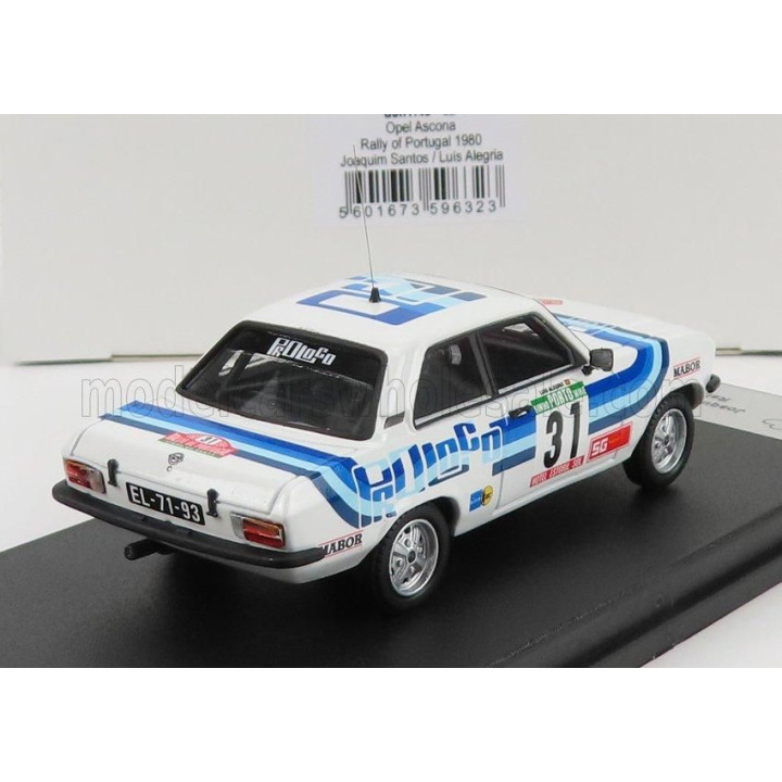 TROFEU OPEL ASCONA (night version) N 31 RALLY PORTUGAL 1980 J.SANTOS - L.ALEGRIA - WHITE BLUE 1/43
