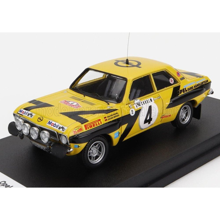 TROFEU OPEL ASCONA (night version) N 4 RALLY MONTECARLO 1975 W.ROHRL - C.BILLSTAM - YELLOW BLACK 1/43