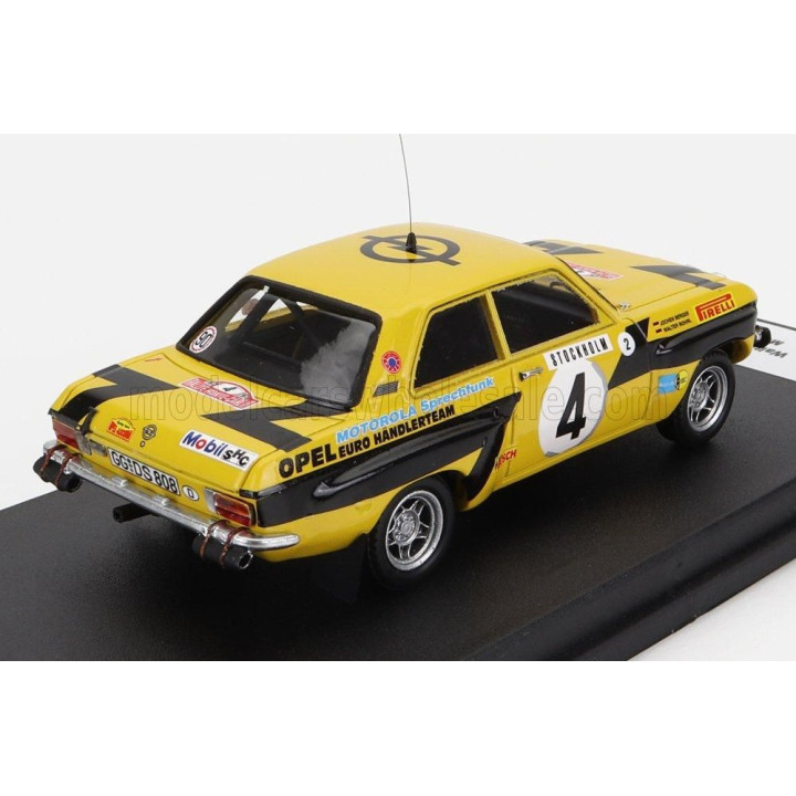 TROFEU OPEL ASCONA (night version) N 4 RALLY MONTECARLO 1975 W.ROHRL - C.BILLSTAM - YELLOW BLACK 1/43