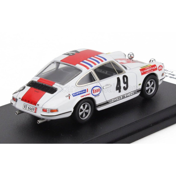 TROFEU PORSCHE 911 COUPE N 49 2nd 24h SPA FRANCORCHAMPS 1969 CLAUDE HALDI - JEAN CHENEVIERE - WHITE RED 1/43