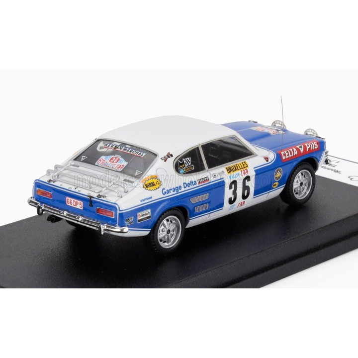 TROFEU FORD ENGLAND CAPRI 2600 (night version) N 36 RALLY TAP 1972 RONNY - ADRIAN GIANFALDONE - WHITE LIGHT BLUE 1/43