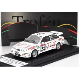 TROFEU FORD ENGLAND SIERRA RS COSWORTH N 22 RALLY TOUR DE CORSE 1987 JEAN PIERRE ROUGET - PASCAL BOUHOURS - WHITE RED 1/43