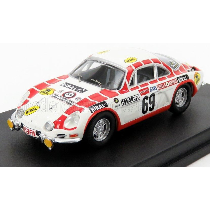 TROFEU RENAULT ALPINE A110 N 69 TOUR DE BELGIQUE 1971 H.DELBAR - C.COLLAER - WHITE RED 1/43
