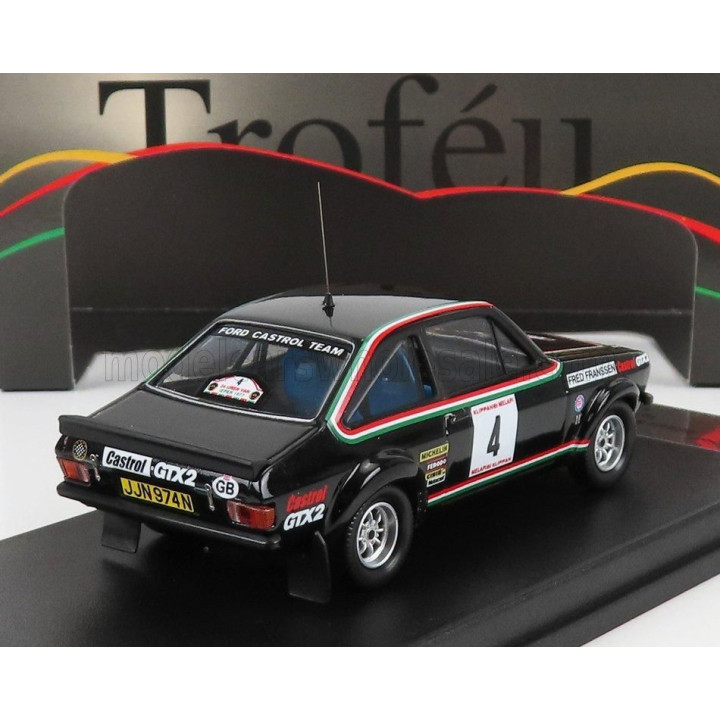 TROFEU FORD ENGLAND ESCORT MKII (night version) N 4 RALLY YPRES 1977 G.STAEPELAERE - F.FRANSSEN - BLACK 1/43