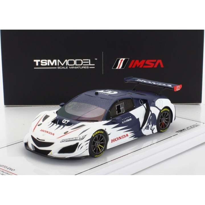 TRUESCALE HONDA NSX GT3 EVO TEAM ALPHA TAURI N 0 RED BULL FORMULA NURBURGRING 2023 YUKI TSUNODA - WHITE BLUE 1/43