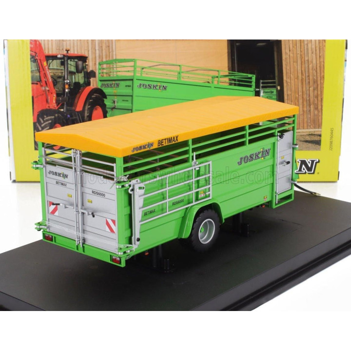 UNIVERSAL HOBBIES JOSKIN BETIMAX RDS6000 TRAILER LIVESTOCK TRANSPORTER - CARRELLO TRASPORTO ANIMALI - SILVER YELLOW 1/32