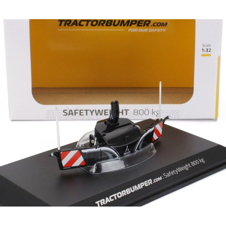 UNIVERSAL HOBBIES ACCESSORIES TRACTOR BUMPER FOR DEUTZ-FAHR - SAFETY WEIGHT 800kg. - BLACK 1/32