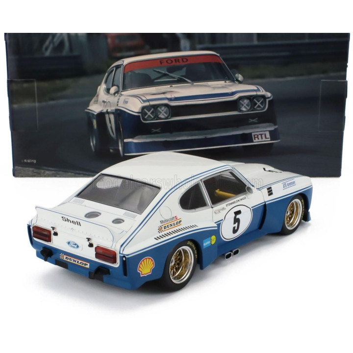 WERK83 FORD ENGLAND CAPRI RS 3100 N 5 ETCC ZANDVOORT 1974 DIETER GLEMSER - TOINE HEZEMANS - BLUE WHITE 1/18