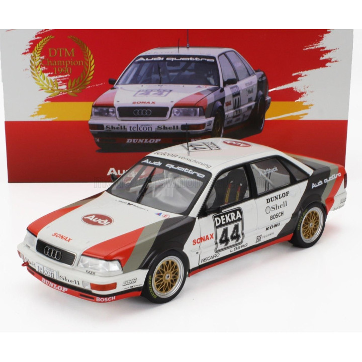 WERK83 AUDI QUATTRO V8 TEAM SCHMIDT MOTORSPORT TECHNIK N 44 WINNER DTM SEASON 1990 HANS JOACHIM STUCK - WHITE GREY RED 1/18