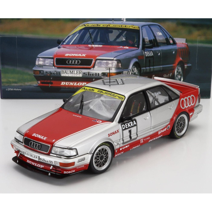 WERK83 AUDI QUATTRO V8 TEAM AZR N 1 DTM SEASON 1992 FRANK BIELA - SILVER RED 1/18