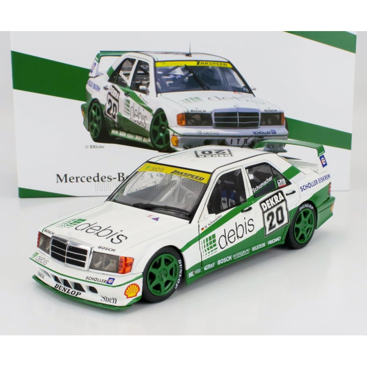 WERK83 MERCEDES BENZ 190E EVO2 TEAM ZAKSPEED RACING N 20 NORISRING RACE DTM 1991 MICHAEL SCHUMACHER - WHITE GREEN 1/18