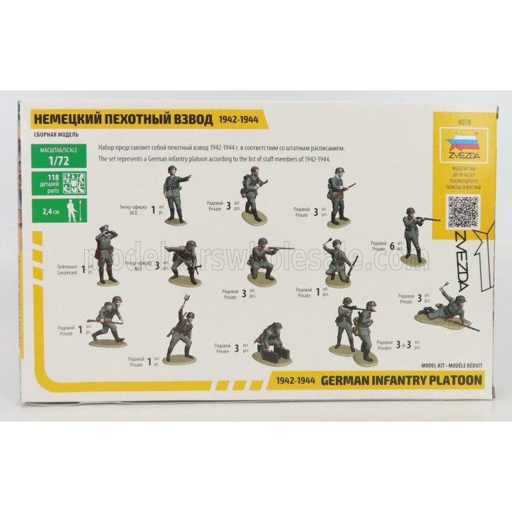ZVEZDA FIGURES SOLDATI - SOLDIERS MILITARY GERMANY INFANTRY PLATOON 1/72