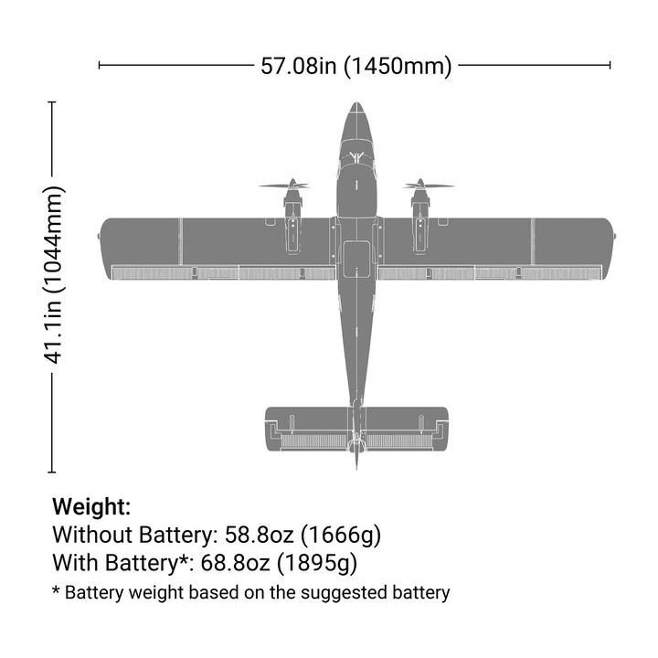 E-flite DHC-6 Twin Otter 1.4m AS3X+ SAFE Select BNF Basic