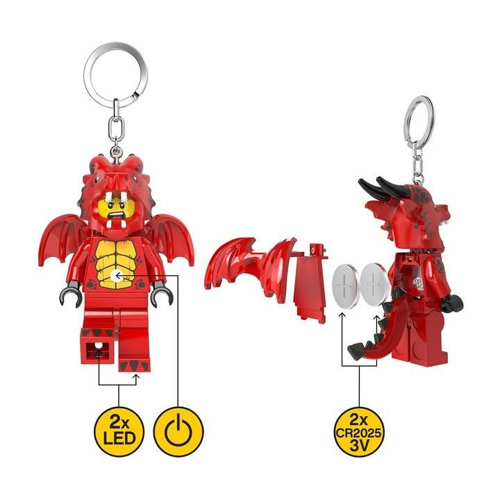 LEGO svítící klíčenka - Červený drak