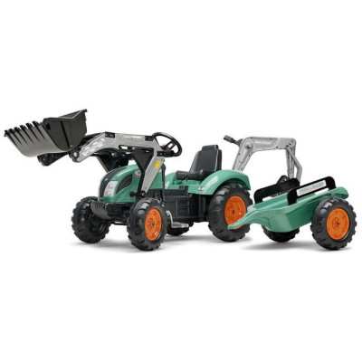 FALK - Šlapací traktor Farm Lander s nakladačem, rypadlem a vlečkou