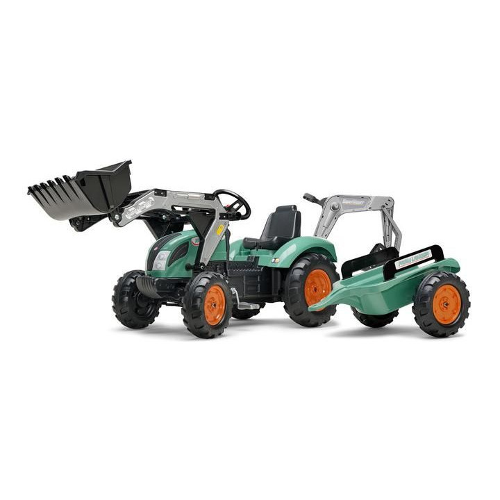 FALK - Šlapací traktor Farm Lander s nakladačem, rypadlem a vlečkou
