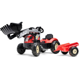 FALK - Šlapací traktor Kiddy Farm s nakladačem a vlečkou