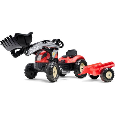 FALK - Šlapací traktor Kiddy Farm s nakladačem a vlečkou