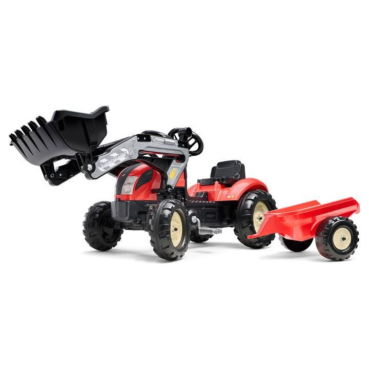 FALK - Šlapací traktor Kiddy Farm s nakladačem a vlečkou