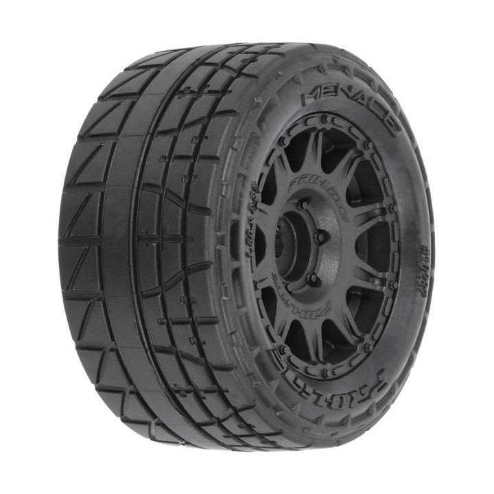 Pro-Line kolo s pneu 1:18 Menace Street H12mm, disk černý (4): Granite GROM